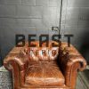 Vintage lederen Chesterfield fauteuil