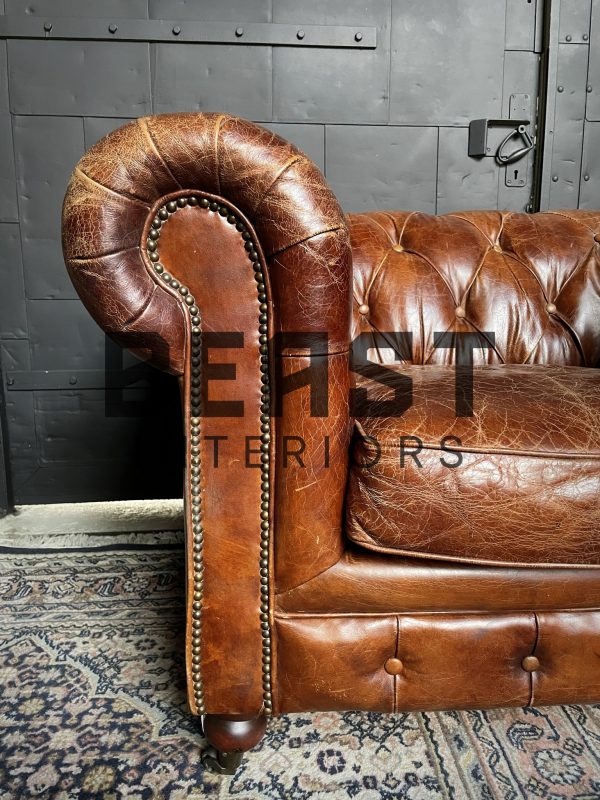 Vintage lederen Chesterfield fauteuil