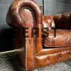 Vintage lederen Chesterfield fauteuil