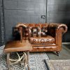 Vintage lederen Chesterfield fauteuil