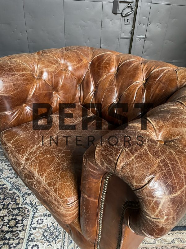 Vintage leather Chesterfield armchair BEAST Interiors