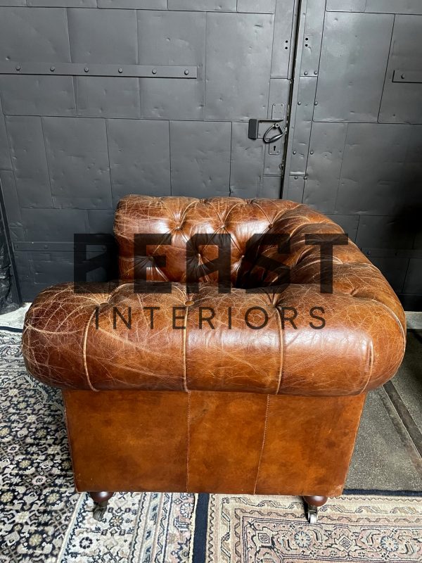 Vintage lederen Chesterfield fauteuil