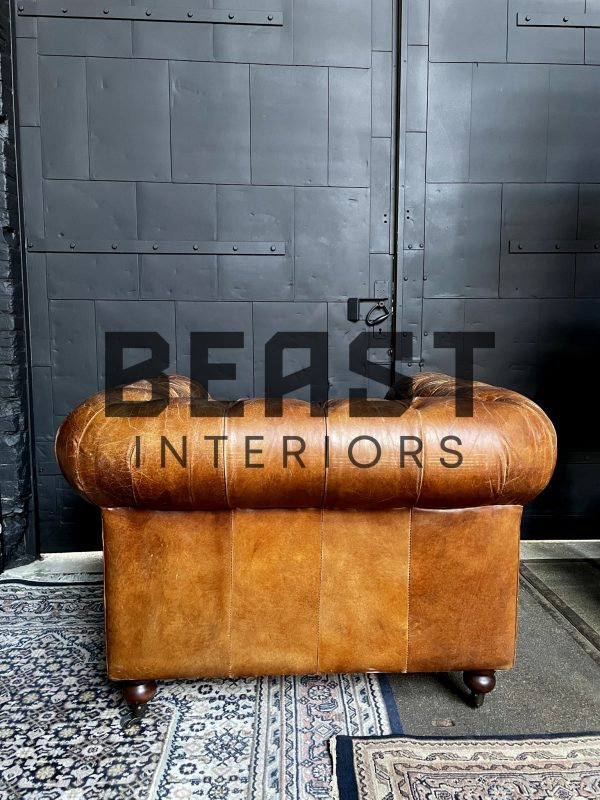 Vintage lederen Chesterfield fauteuil