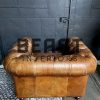 Vintage lederen Chesterfield fauteuil