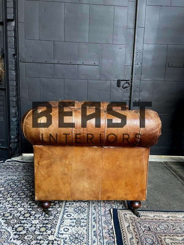 Vintage lederen Chesterfield fauteuil