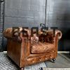 Vintage lederen Chesterfield fauteuil