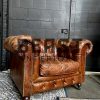 Vintage lederen Chesterfield fauteuil