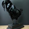 Opgezette haan (Ayam Cemani)