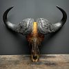 Gemetalliseerde schedel van een Kaapse buffel