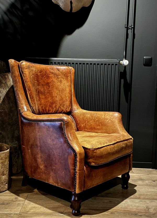 Lederen vintage clubfauteuil