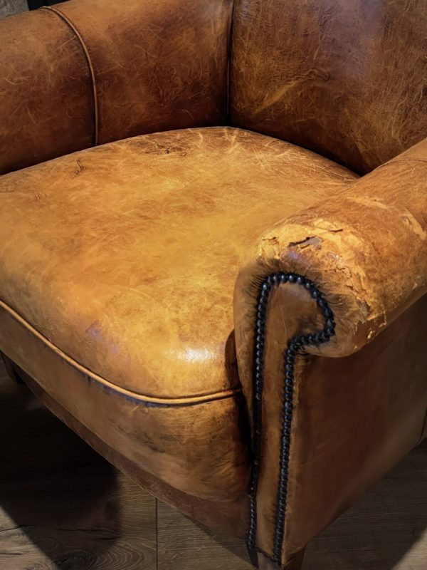 Lederen vintage clubfauteuil