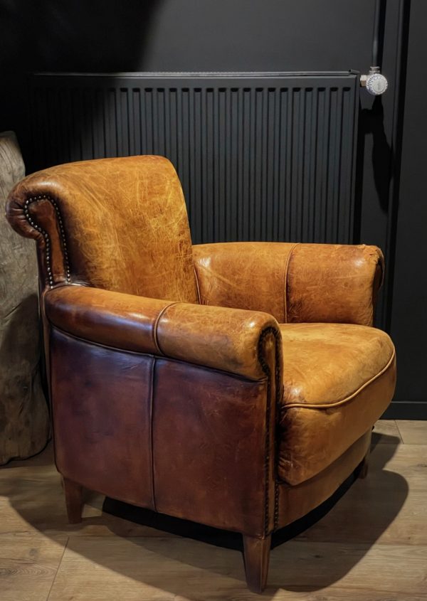 Lederen vintage clubfauteuil