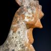 Terracotta beeld van een kip.