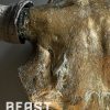 Gemetalliseerde schedel van een Bizon stier