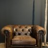 Vintage lederen Chesterfield fauteuil