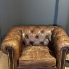 Vintage lederen Chesterfield fauteuil