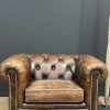 Vintage lederen Chesterfield fauteuil