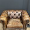 Vintage lederen Chesterfield fauteuil