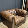 Vintage lederen Chesterfield fauteuil