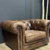 Vintage lederen Chesterfield fauteuil