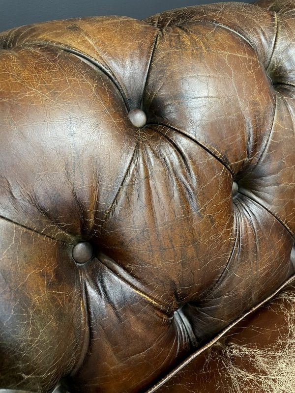 Vintage lederen Chesterfield fauteuil