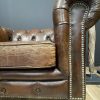 Vintage lederen Chesterfield fauteuil