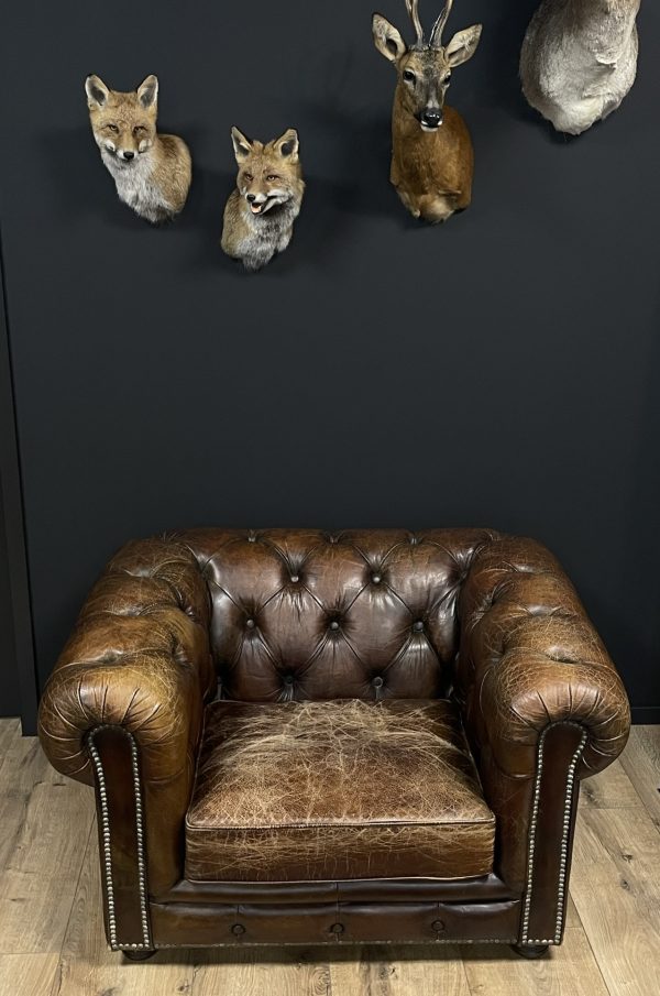 Vintage lederen Chesterfield fauteuil