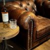 Vintage lederen Chesterfield fauteuil