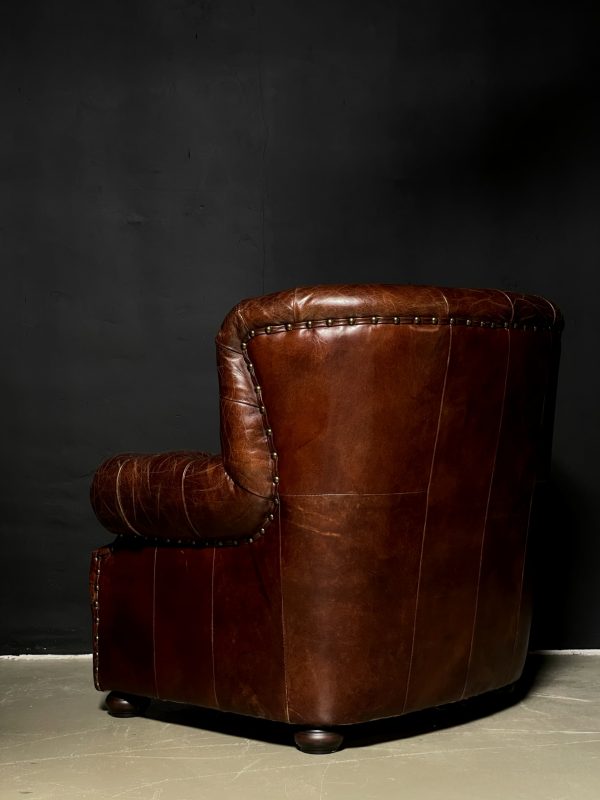 Set vintage lederen Chesterfield fauteuils