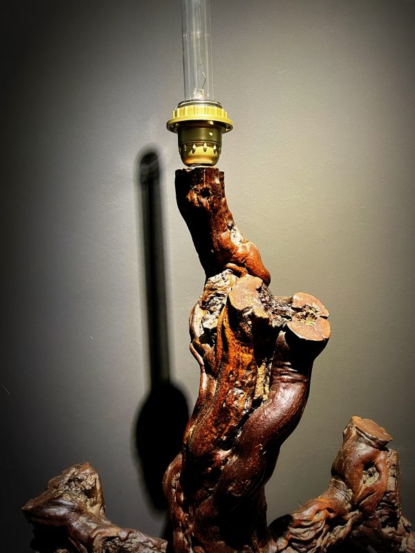 Lamp gemaakt van druivenhout
