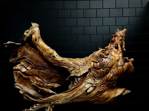 Antiek houten beeld Neptunes XXL