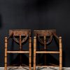 Set vintage houten stoelen.