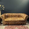 Vintage lederen Chesterfield bank