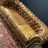 Vintage lederen Chesterfield bank