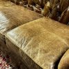 Vintage lederen Chesterfield bank