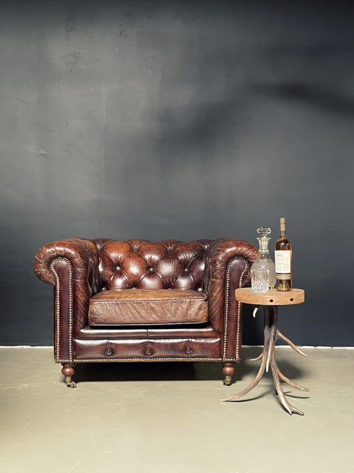 Vintage lederen Chesterfield fauteuil