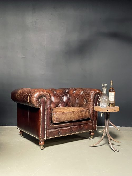 Vintage lederen Chesterfield fauteuil