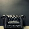 Vintage lederen Chesterfield fauteuil