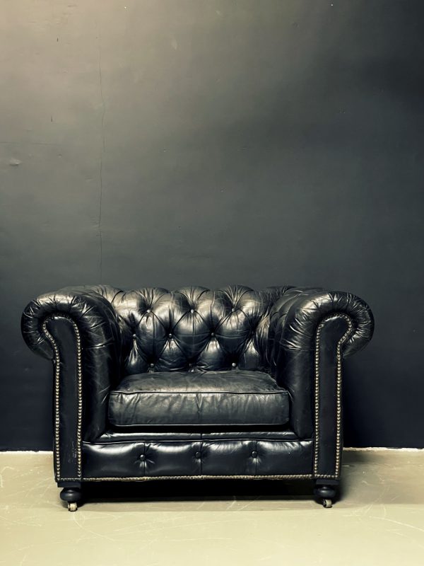 Vintage lederen Chesterfield fauteuil