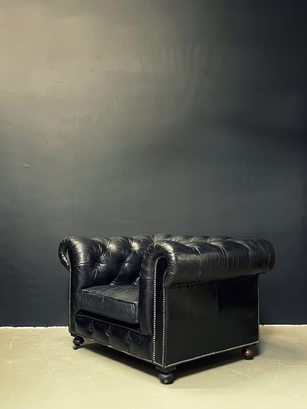 Vintage lederen Chesterfield fauteuil