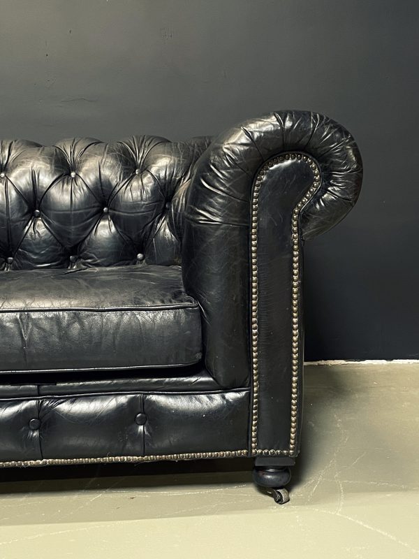 Vintage lederen Chesterfield fauteuil