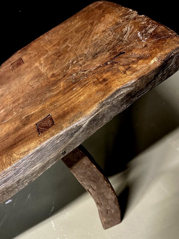 Vintage houten zitbank