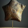 Gemetalliseerde zeester op marmeren sokkel Gemetalliseerde zeester op marmeren sokkel