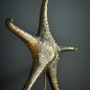 Gemetalliseerde zeester op marmeren sokkel Gemetalliseerde zeester op marmeren sokkel