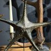 Gemetalliseerde zeester op marmeren sokkel Gemetalliseerde zeester op marmeren sokkel