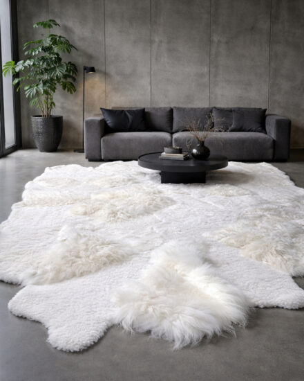 wit designer schapen kleed