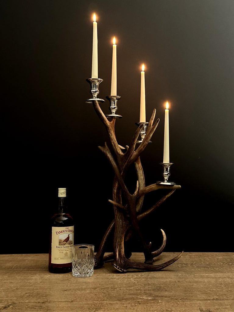 Red deer antler candlestick BEAST Interiors