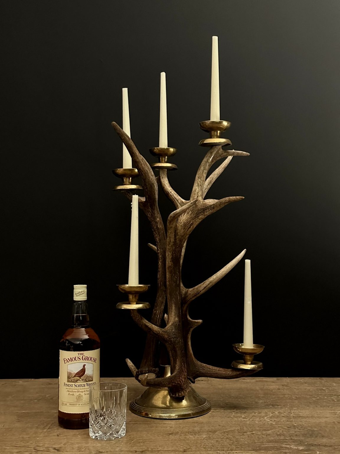 Red deer antler candlestick BEAST Interiors