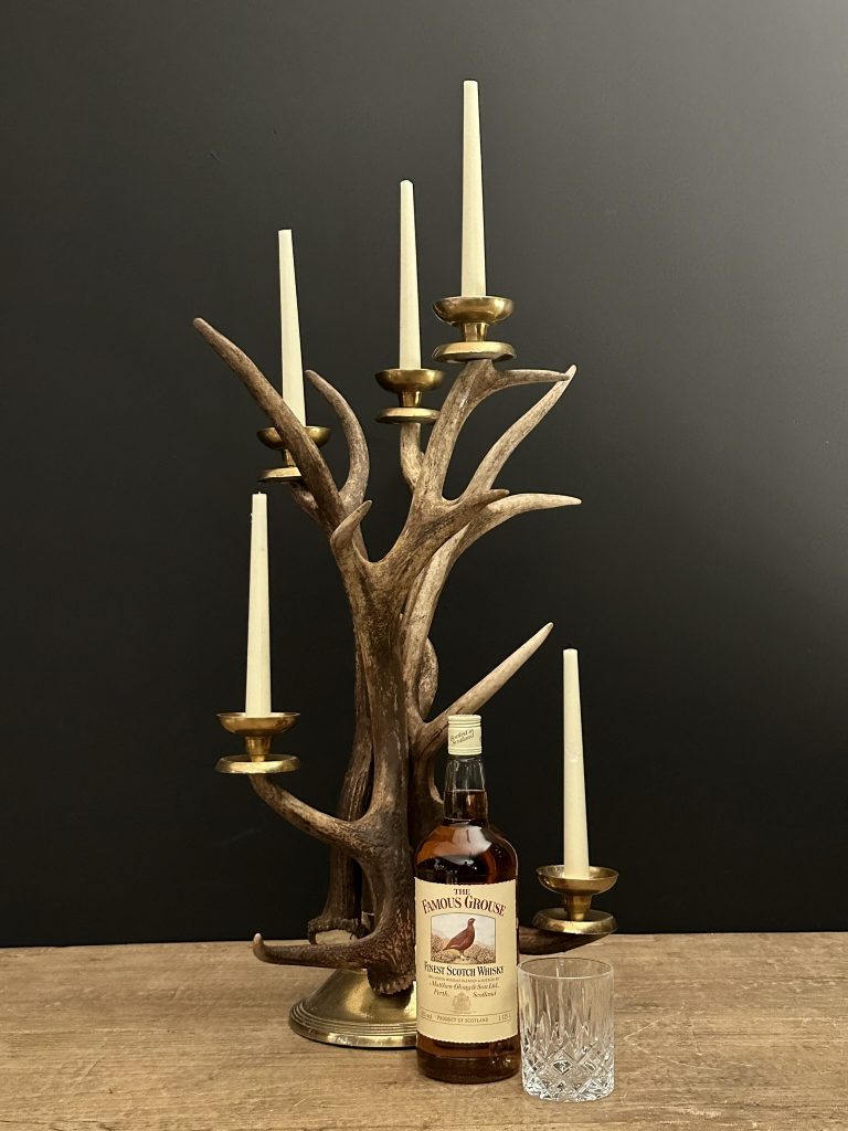 Red deer antler candlestick BEAST Interiors
