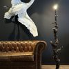 Grote staande druivenhout lamp Grote staande druivenhout lamp